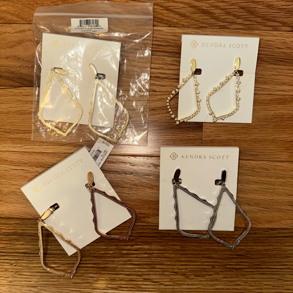 Kendra Scott Gold and Silver Geometric Earring BUNDLE!